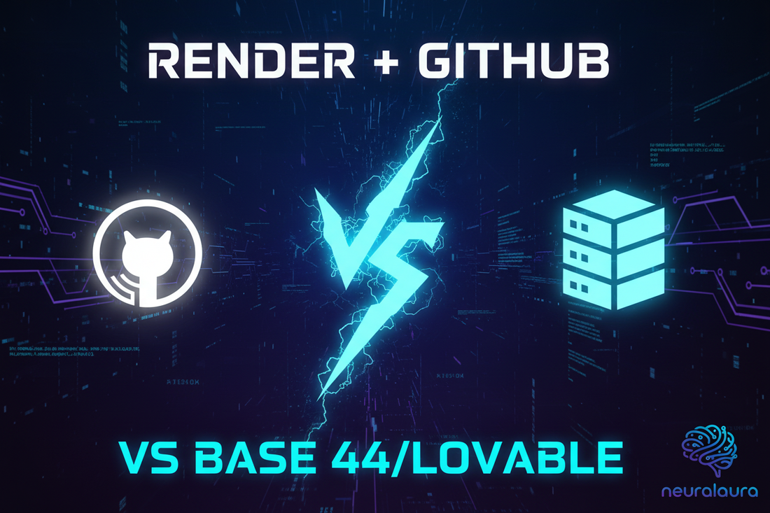 Render + GitHub vs Base 44/Lovable : Pourquoi J'ai Choisi ce Stack en 2026
